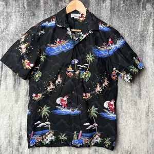 Pacific Legend Christmas Hawaiian Shirt Santa‎ Size M Made in USA Vintage